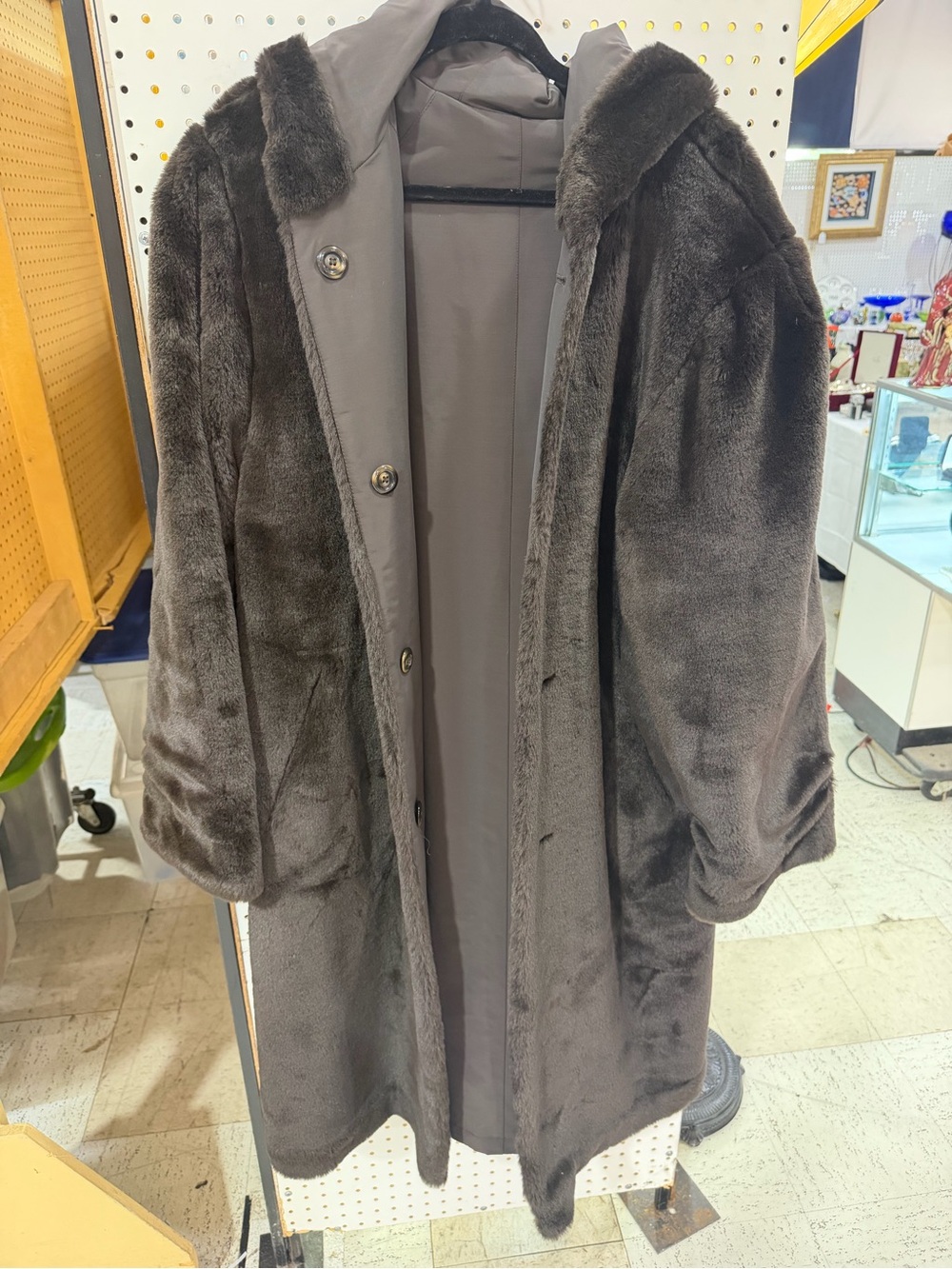 Vintage Faux Mink Fur full length Coat